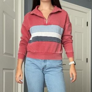 Quarter Zip Stripes Sweatshirt